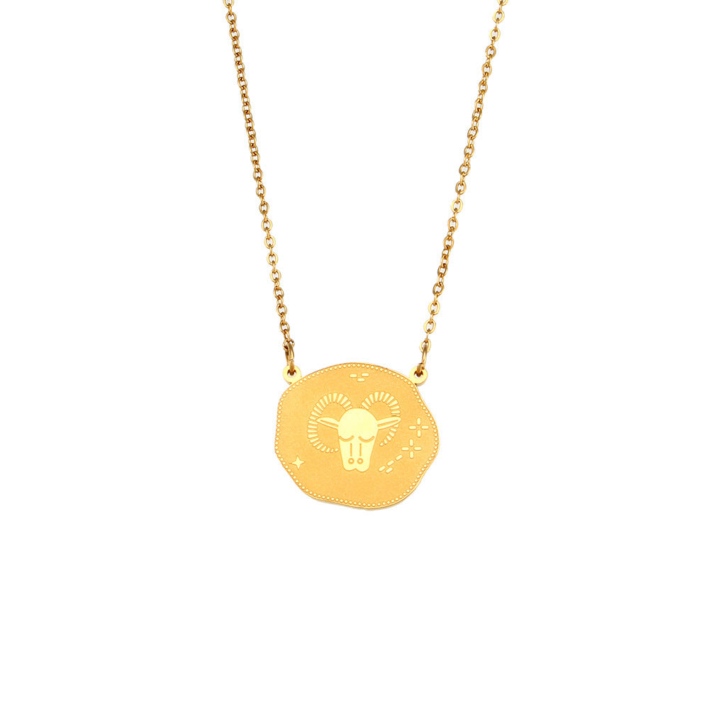 Fashion Simple Zodiac Sign Necklace Women's