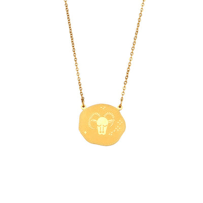 Fashion Simple Zodiac Sign Necklace Women's