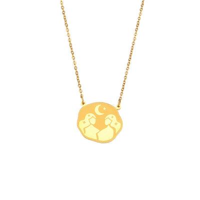 Fashion Simple Zodiac Sign Necklace Women's