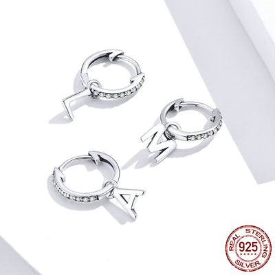 Personalised Initial Earrings 925 Sterling Silver