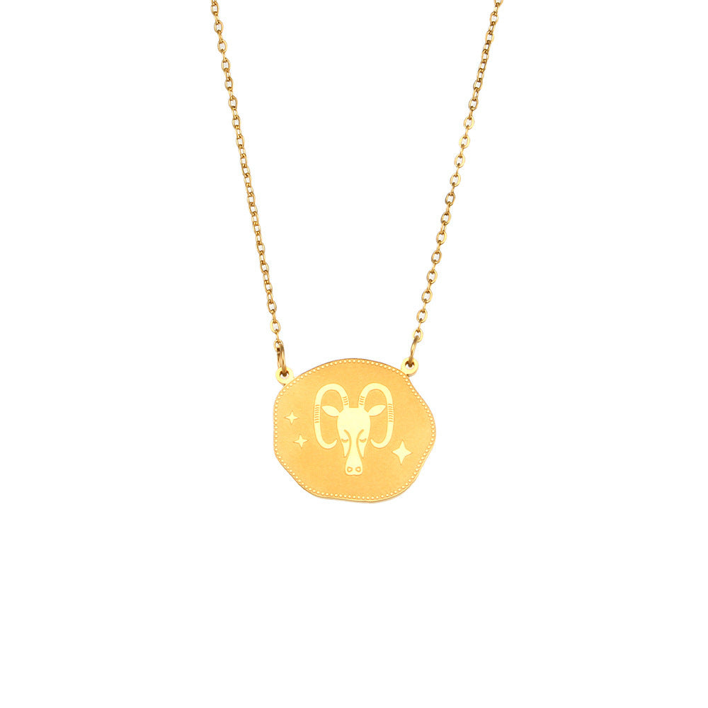 Fashion Simple Zodiac Sign Necklace Women's