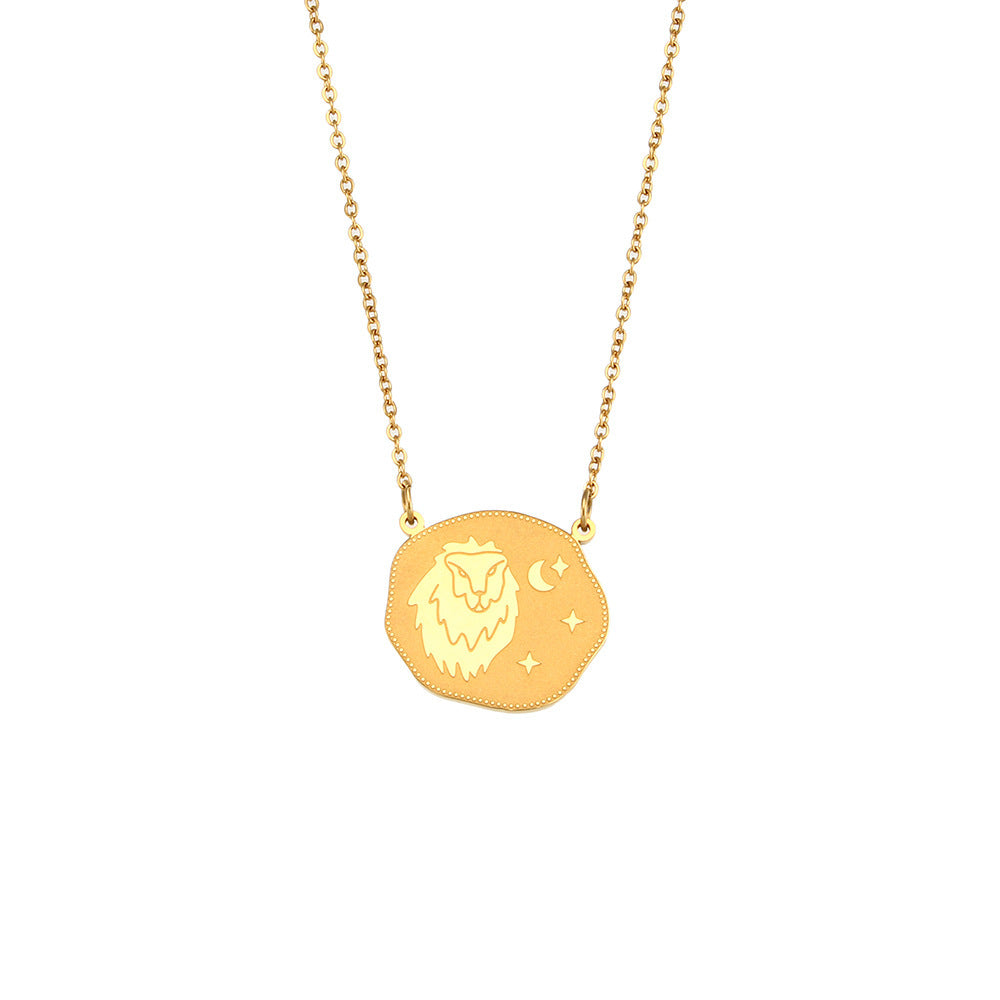 Fashion Simple Zodiac Sign Necklace Women's