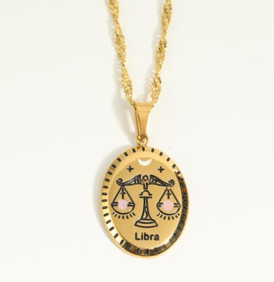 Fashion Simple Zodiac Sign Necklace Women's