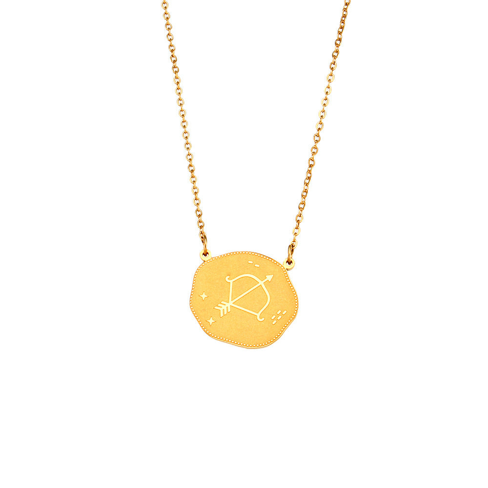 Fashion Simple Zodiac Sign Necklace Women's
