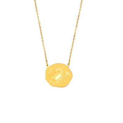 Fashion Simple Zodiac Sign Necklace Women's
