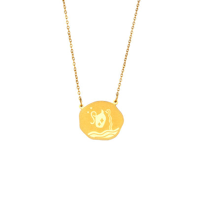 Fashion Simple Zodiac Sign Necklace Women's