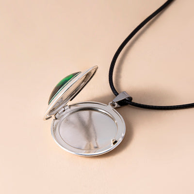 Nebula Aurora Mountain Locket Necklace Vintage Glass Photo Frame Pendant Necklaces