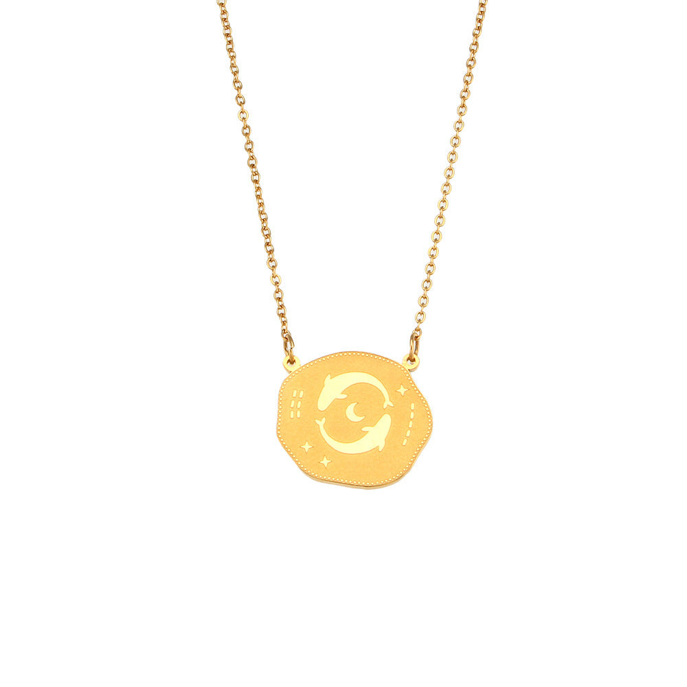 Fashion Simple Zodiac Sign Necklace Women's