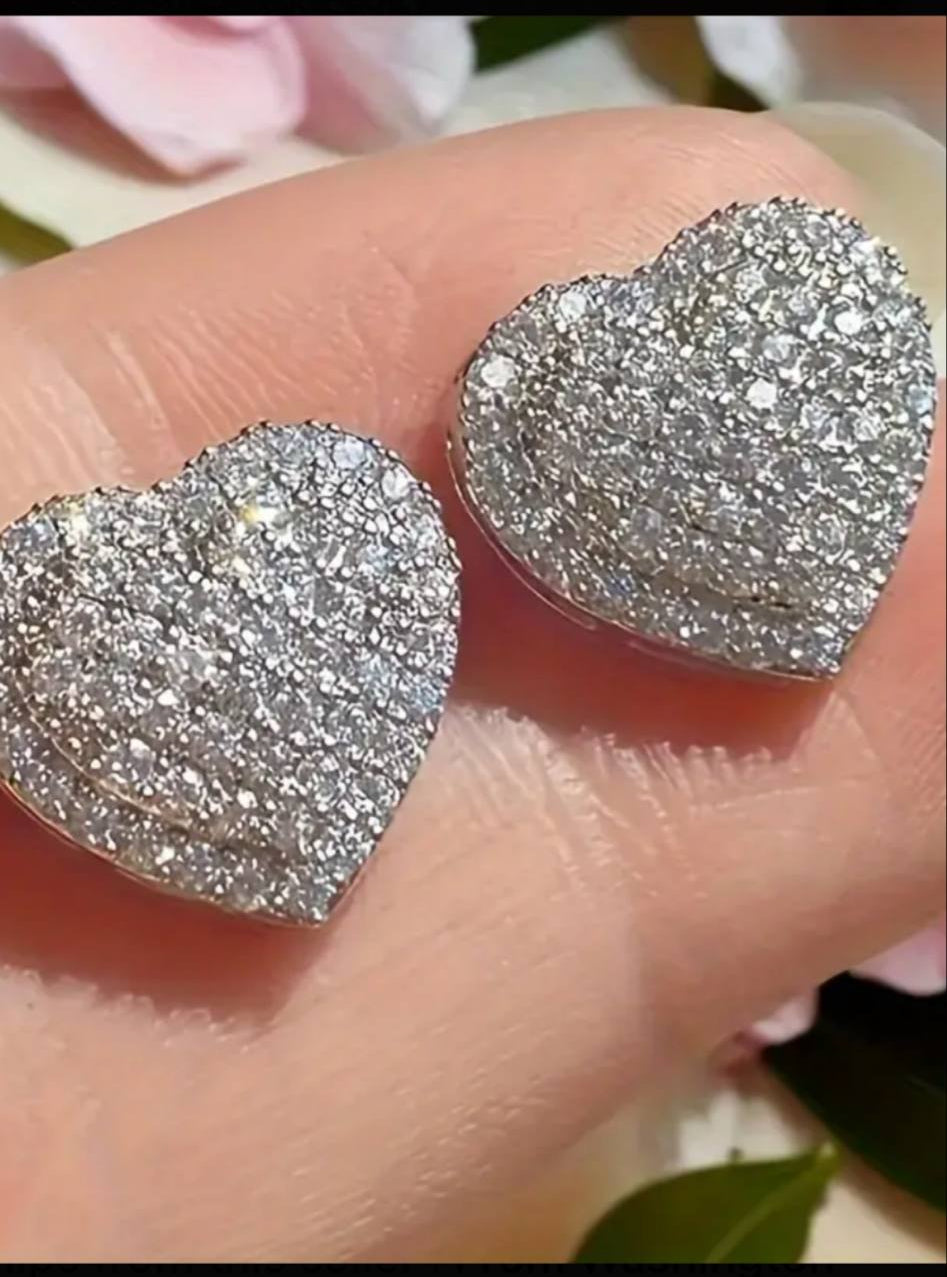 Diamond heart earrings