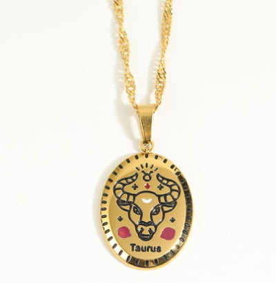 Fashion Simple Zodiac Sign Necklace Women's